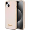 Guess -  Guess PU Leather Iridescent Metal Script Case for iPhone 15 Gold