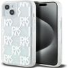 DKNY Apple  iPhone 15 hardcase Liquid Glitter Multilogo White