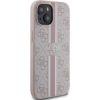 Guess Apple  iPhone 15 Case Cover 4G Printed Stripes Pink