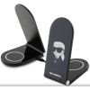 Karl Lagerfeld Universal  Aluminum Desktop Wireless Magnetic Charger 2in1 Ikonic NFT Black