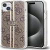 Guess -  iPhone 15 brown hardcase IML 4G Gold Stripe Brown