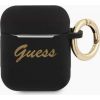 Guess Apple  AirPods 1/2 cover Silicone Vintage Script case Black