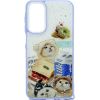 iLike Samsung  Galaxy A15 EPOXY CARTOON COVER case Purple White