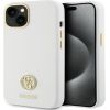 Guess Apple  iPhone 15 / 14 / 13 6.1 hardcase Silicone Logo Strass 4G White