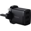 Baseus   Compact wall charger 3x USB 17W UK plug Black