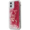 Guess   iPhone 12 mini 5.4'' Liquid Glitter Charms Cover Rapsberry