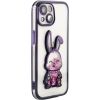 iLike Apple  iPhone 15 Silicone Case Print Desire Rabbit Purple