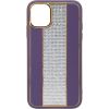 iLike Apple  iPhone 11 Diamonds and Leather Case Purple