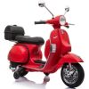 Lean Cars Vespa Scooter Electric Ride On Motorcycle - Red