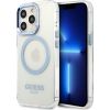 Guess GUHMP13LHTRMB iPhone 13 Pro | 13 6,1" niebieski|blue hard case Metal Outline Magsafe