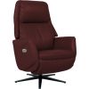 Recline armchair DAMIANO with electric mechanism, dark red leather