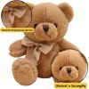 Leantoys Pluszowa Maskotka Przytulanka Duży Miś Z Kokardką Brązowy 40cm