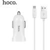 Hoco Premium Z2 Fast USB Универсальный 1.5A USB Быстрое Автомобильное зарядное устройство + Micro USB Белый