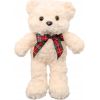 Leantoys Pluszowa Maskotka Przytulanka Miś Z Kokardą Biały 30cm