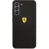 Ferrari Liquid Silicone Metal Logo Case for Samsung Galaxy S21 FE 5G Black