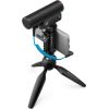 Sennheiser MKE 400 MOBILE KIT - Mikrofon pojemnościowy, superkardioidalny, wyposażony w filtr dolnoprzepustowy ze statywem Manfrotto