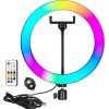 Elight RGB14 36cm 2in1 Balta & Krāsu RGB LED Gaismas Gredzens ar Viedtālruņa Turētāju + BT Tālvadība Melns