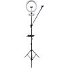 iLike S12 LED 20W Selfie 31cm Gredzena Gaisma Lampa + Statīvs 2.1m + Plaukts & 3x telefona / mikrofona turētājs Melns