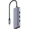 Cudy UH606 PortMate USB-C 6-в-1 Хаб 4K 60Hz HDMI Гигабитный LAN 3x USB-A Вход питания Серый