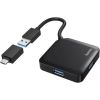 Hama USB 3.0 Hub 4x USB-A Ports ar USB-C Adapteri Kompakts Dizains