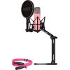 Rode Microphones NT1 Signature +XLR cable+Desktop Studio Arm, microphone (pink, bundle)