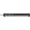 Brennenstuhl Premium-Protect-Line 8-way power strip (black/aluminium, 3 metres, 60,000A surge protection)