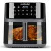Nutribullet CRISPLITE VISION air fryer (black/silver, 2,000 watts, 8-liter basket, with viewing window)
