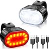 Elight USB uzlādējama LED velosipēda priekšējais un aizmugurējais gaismu luktura, melns