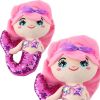 Leantoys Pluszowa Syrenka Przytulanka Ogon W Cekiny Różowo-Fioletowa 28cm LEAN Toys