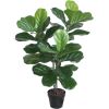 Mākslīgs koks FIDDLE LEAF H100cm, melns puķupods