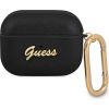 Guess case for AirPods Pro GUAPSASMK black Saffiano Script Metal Collection