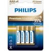 PHILIPS baterijas AAA Premium Alkaline (iepakojumā 4gab)