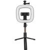 CP X1 LED 16cm Uzlādējama Selfie Lampa ar BT Pulti & Rokturi + Grīdas statīvu 20-90cm + Telefona stiprinājums