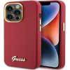 Guess Apple  iPhone 15 Pro Max 6.7 magenta hardcase Silicone Script Metal Logo Red
