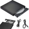 HQ RW3 Slim Ārējais USB 2.0 CD / DVD Rom Disku Lasītājs ar USB Kabeļa Barošanu Melns