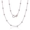 Серебряная цепочка Бусинки 1-3 мм #2400058(PRh-Gr), Серебро 925°, родий (покрытие), длина: 50 см, 4.8 гр. Ķēdītes