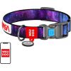Waudog "NASA21" nylon dog collar with QR code, size M, width 20 mm