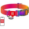 Waudog gradient nylon dog collar with QR code, orange , size M