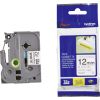 Lenta BROTHER TZE-S231, 12 mm x 8 m, melni burti uz balta fona