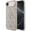 Guess Apple  iPhone Air PU Leather 4G Metal Logo Gold Frame Case Pink