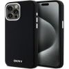 DKNY Apple  iPhone 15 Pro Max 6.7 hardcase Liquid Silicone Small Metal Logo MagSafe Black
