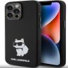 Karl Lagerfeld Apple  iPhone 15 Pro Max Liquid Silicone Choupette NFT Case Black