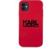 Karl Lagerfeld Apple  iPhone 11 Stack Black Logo Silicone Case Red