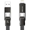 Blitzwolf BW-HDC7 4-in-1 USB+C+Lightning cable 240W 1.2m (black) Data USB kabeļi