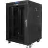 Lanberg Rack cabinet 19" free-standing 15U/600x600 (flat pack) with glass door, LCD FF01-6615-12BL Black