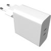 Fixed Dual USB-C Mains Charger, PD support, 65W