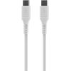Fixed Liquid Silicone Cable USB-C/USB-C, 2m, 60W FIXDLS-CC2-WH Дата USB-кабели