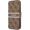 GUBKP13L4GDBR Guess PU 4G Printed Stripe Book Case for iPhone 13 Pro Brown