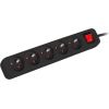 Lanberg Cable Power Strip, 5X French Outlets with Switch, Quality-Grade Copper, 1.5 m PS1-05E-0150-BK