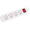 Lanberg Cable Power Strip, 4X French Outlets with Switch, Quality-Grade Copper, 1.5 m PS1-04E-0150-W